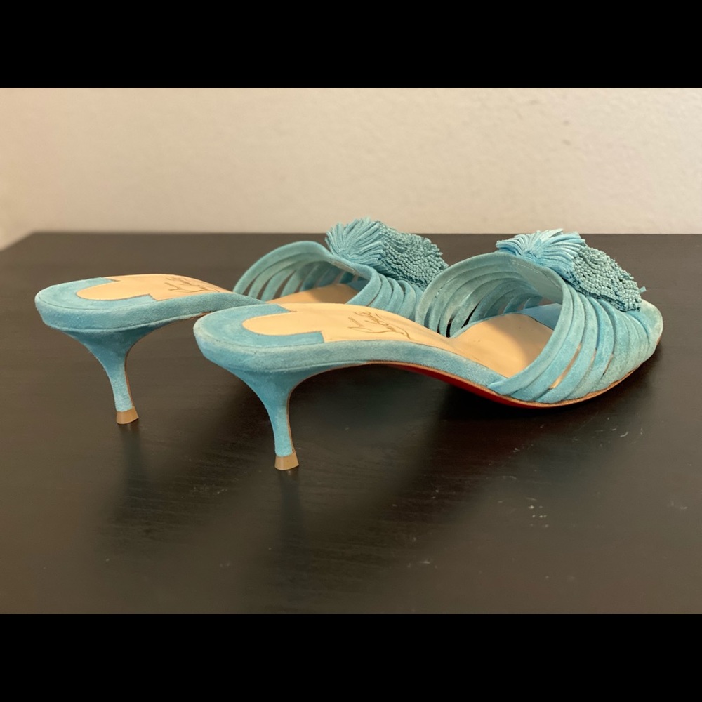 CHRISTIAN LOUBOUTIN BELBROSSA 55 TURQUOISE SUEDE. Brand NEW never worn. - Picture 11 of 13
